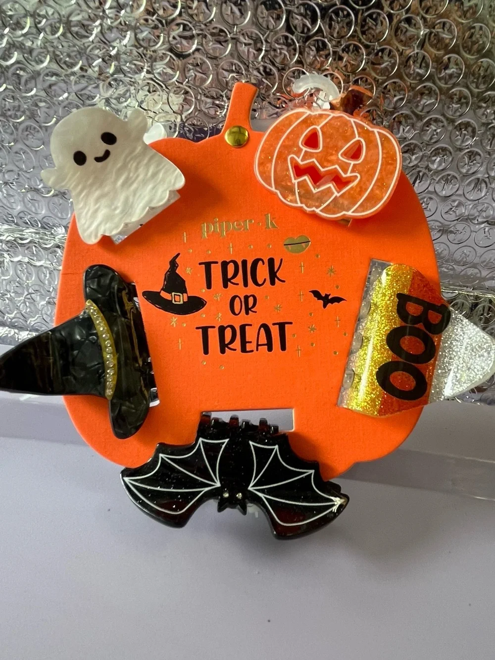 piper·k Orange Halloween Hair Clip Set - Trick or Treat